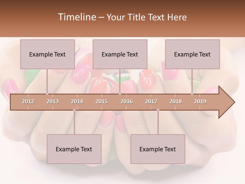 A Woman's Hands With Colorful Nail Polish PowerPoint Template