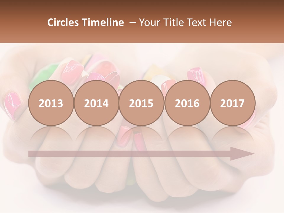 A Woman's Hands With Colorful Nail Polish PowerPoint Template