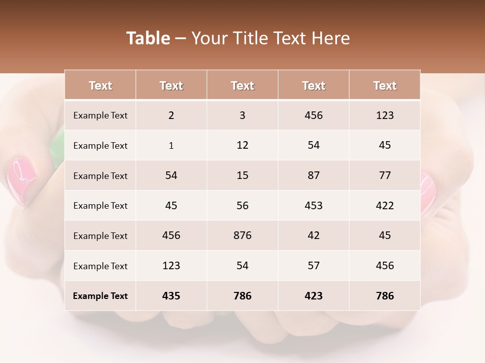 A Woman's Hands With Colorful Nail Polish PowerPoint Template