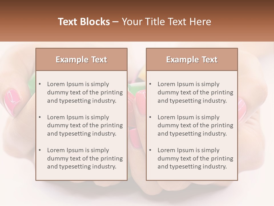A Woman's Hands With Colorful Nail Polish PowerPoint Template