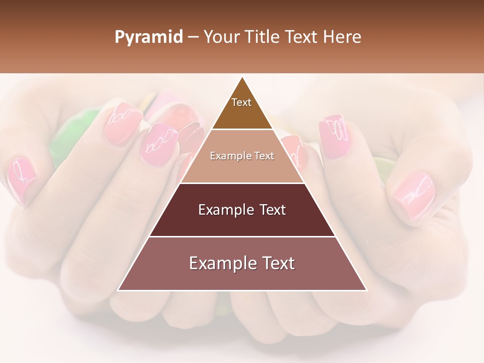 A Woman's Hands With Colorful Nail Polish PowerPoint Template