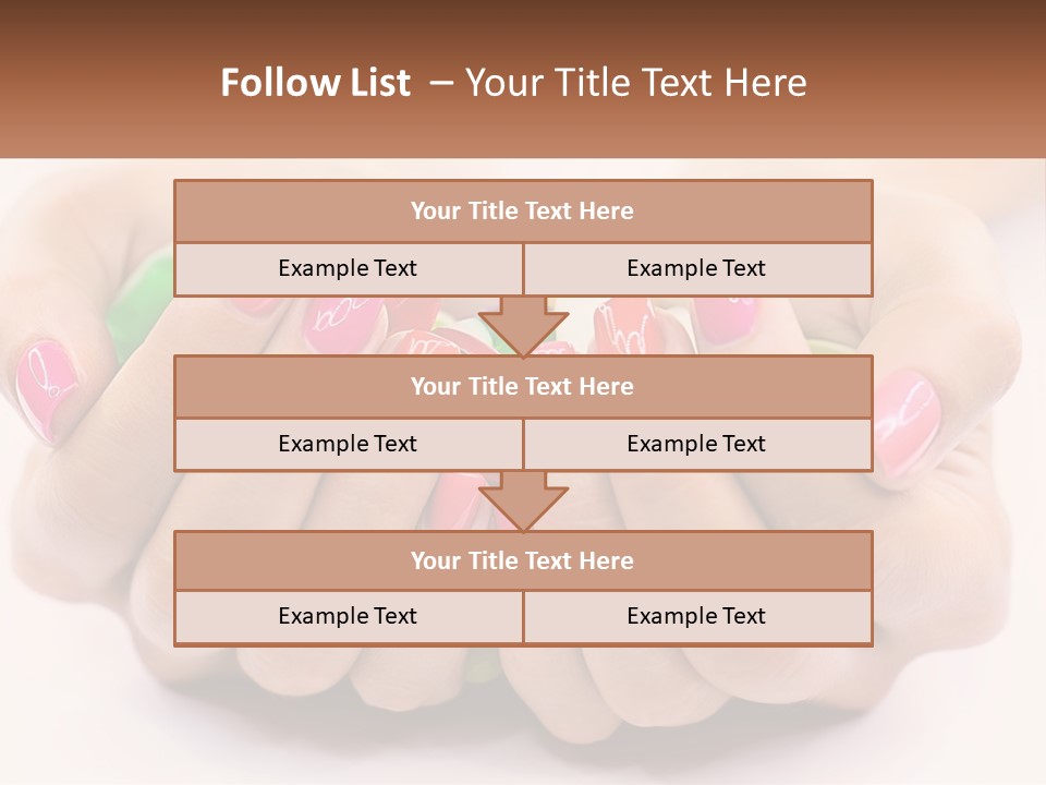 A Woman's Hands With Colorful Nail Polish PowerPoint Template