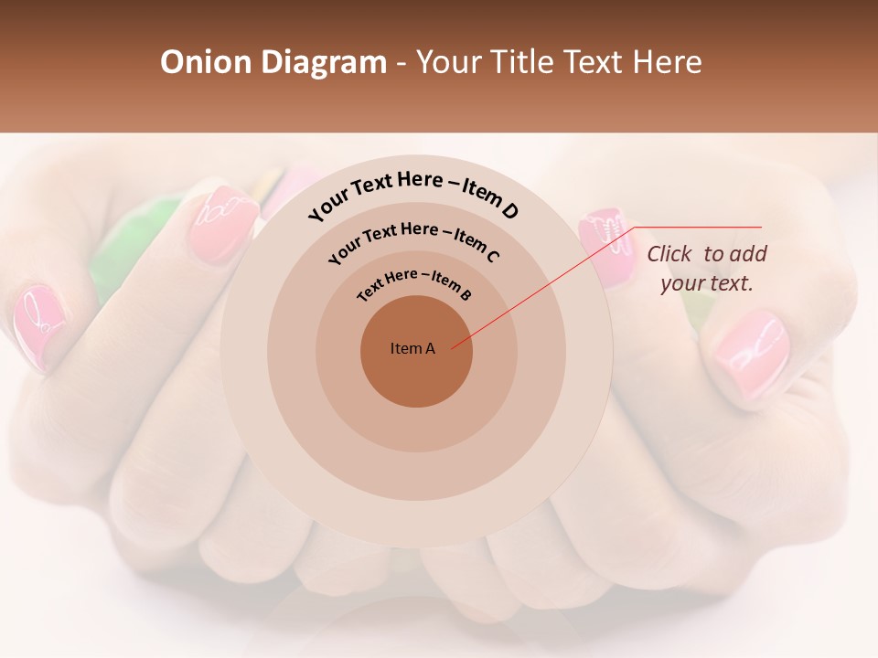 A Woman's Hands With Colorful Nail Polish PowerPoint Template