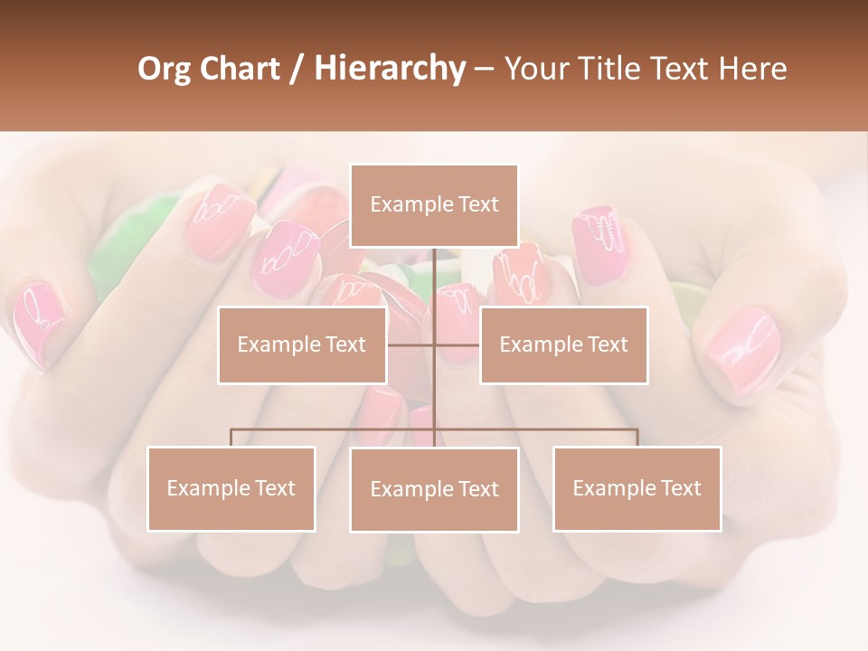 A Woman's Hands With Colorful Nail Polish PowerPoint Template