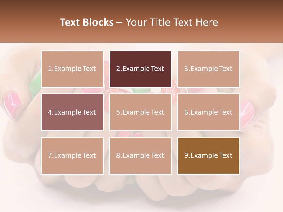 A Woman's Hands With Colorful Nail Polish PowerPoint Template