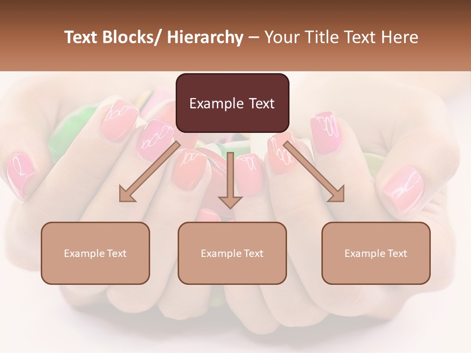 A Woman's Hands With Colorful Nail Polish PowerPoint Template