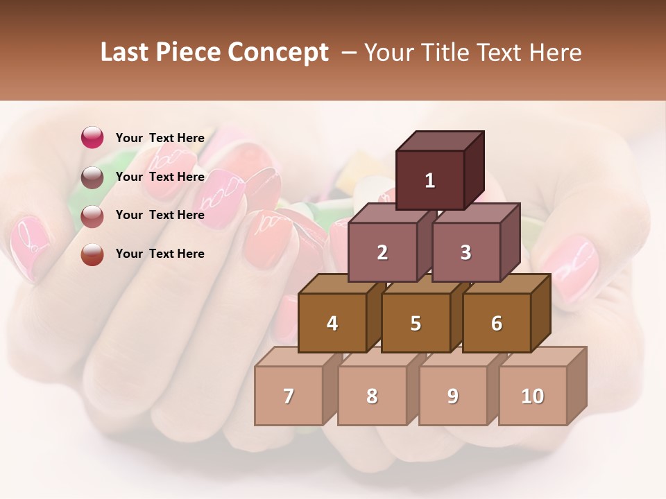 A Woman's Hands With Colorful Nail Polish PowerPoint Template