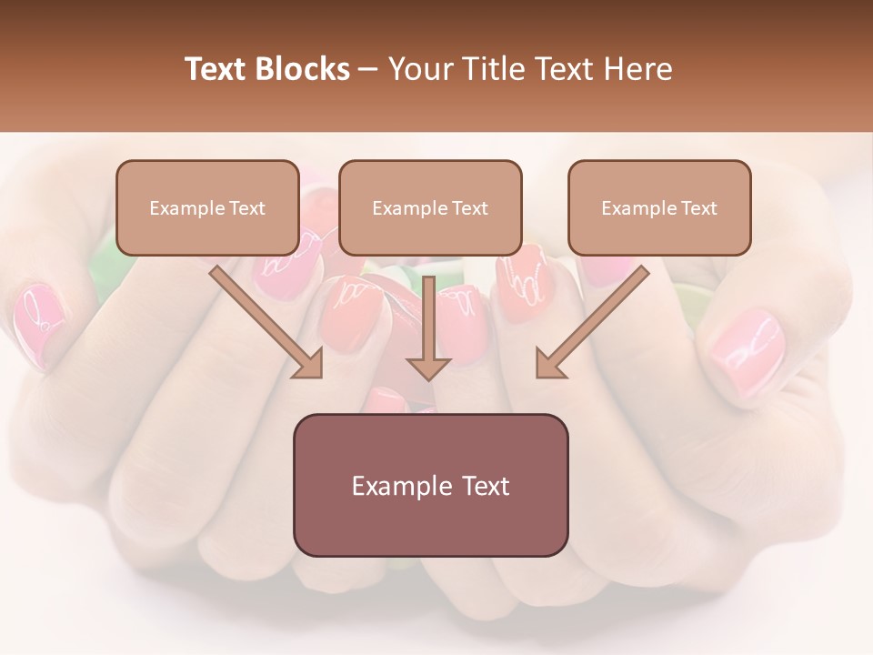 A Woman's Hands With Colorful Nail Polish PowerPoint Template