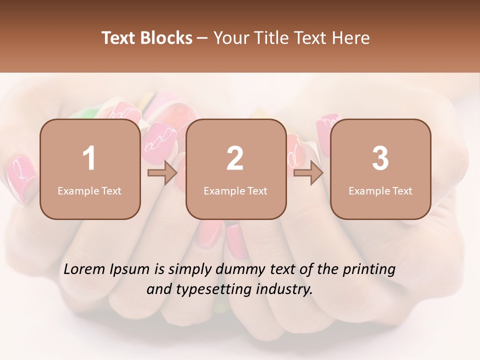 A Woman's Hands With Colorful Nail Polish PowerPoint Template