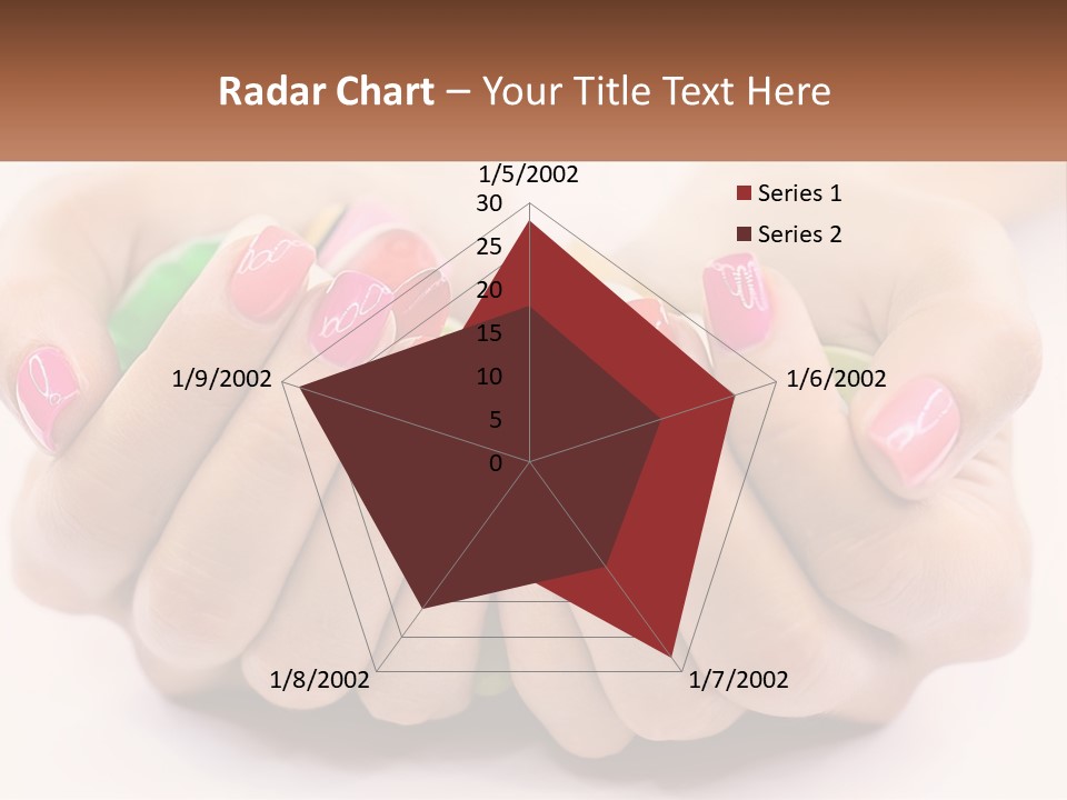 A Woman's Hands With Colorful Nail Polish PowerPoint Template