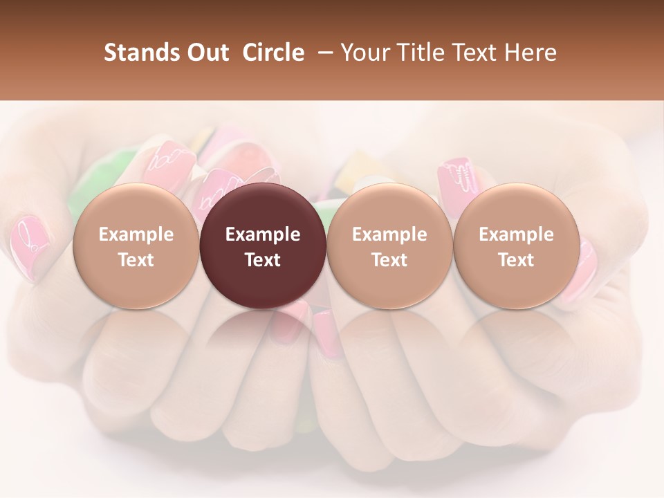 A Woman's Hands With Colorful Nail Polish PowerPoint Template