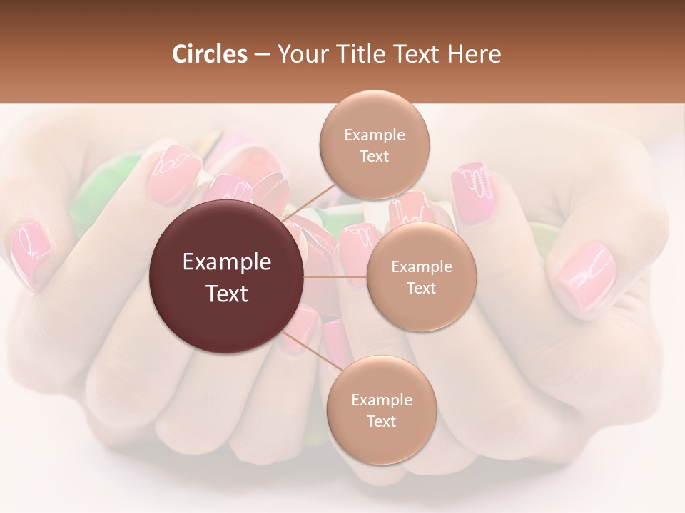 A Woman's Hands With Colorful Nail Polish PowerPoint Template