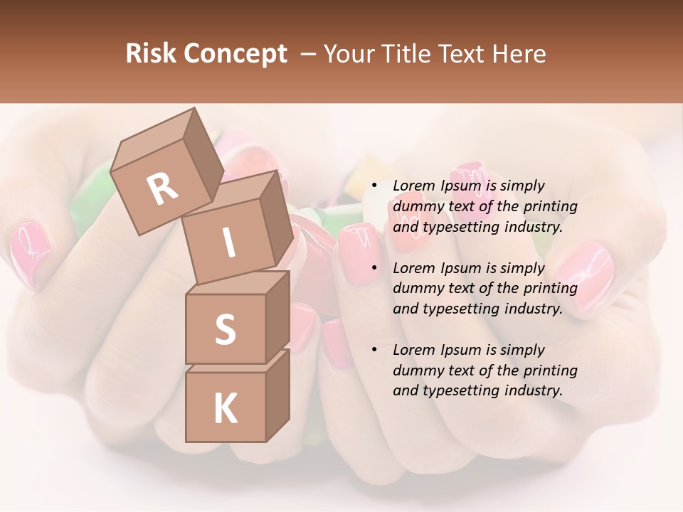 A Woman's Hands With Colorful Nail Polish PowerPoint Template