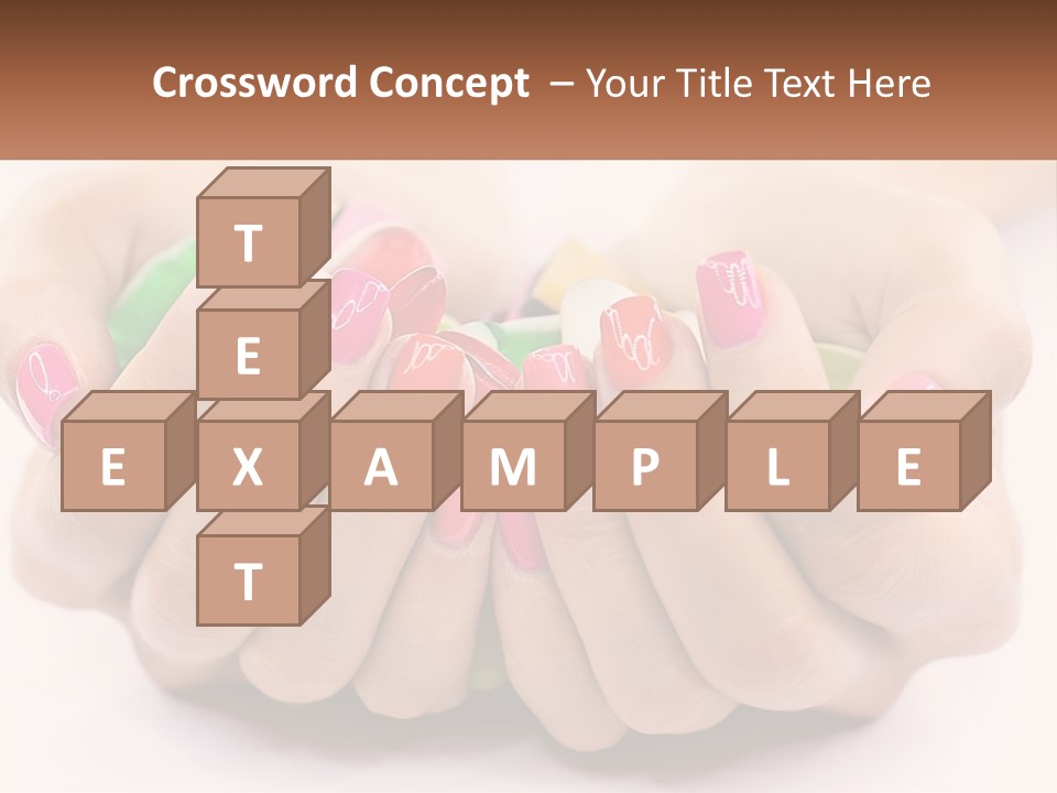 A Woman's Hands With Colorful Nail Polish PowerPoint Template