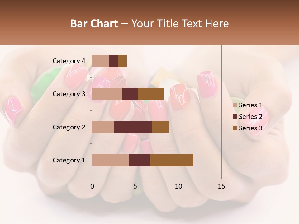 A Woman's Hands With Colorful Nail Polish PowerPoint Template