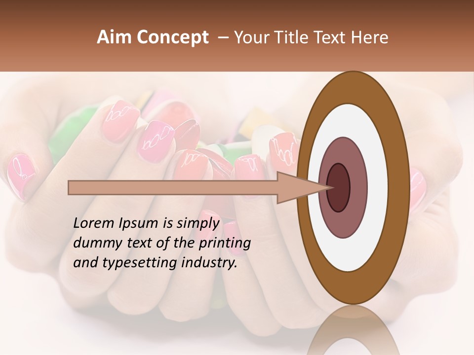 A Woman's Hands With Colorful Nail Polish PowerPoint Template