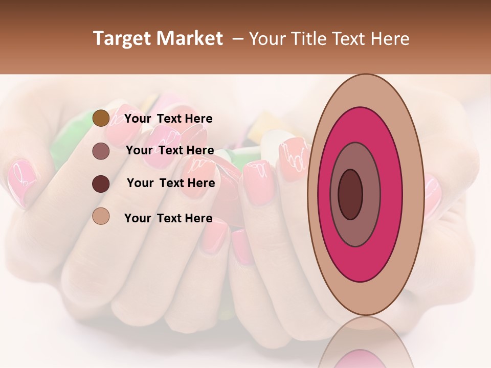 A Woman's Hands With Colorful Nail Polish PowerPoint Template