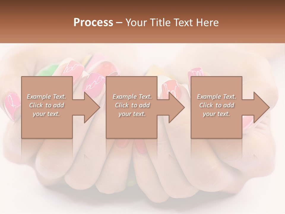 A Woman's Hands With Colorful Nail Polish PowerPoint Template