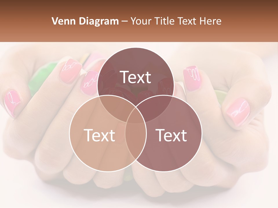 A Woman's Hands With Colorful Nail Polish PowerPoint Template