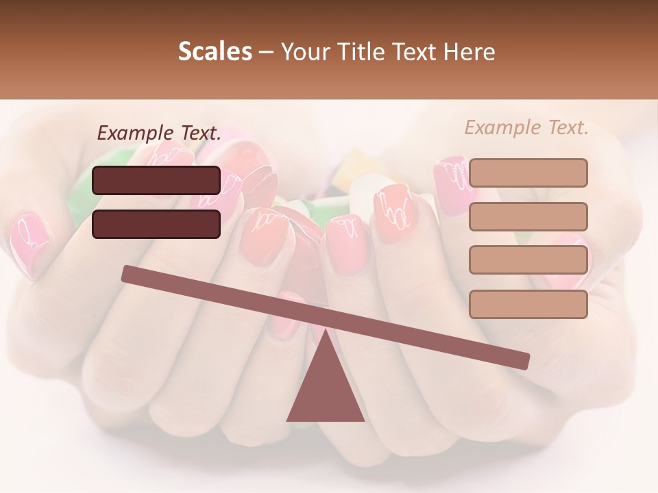 A Woman's Hands With Colorful Nail Polish PowerPoint Template