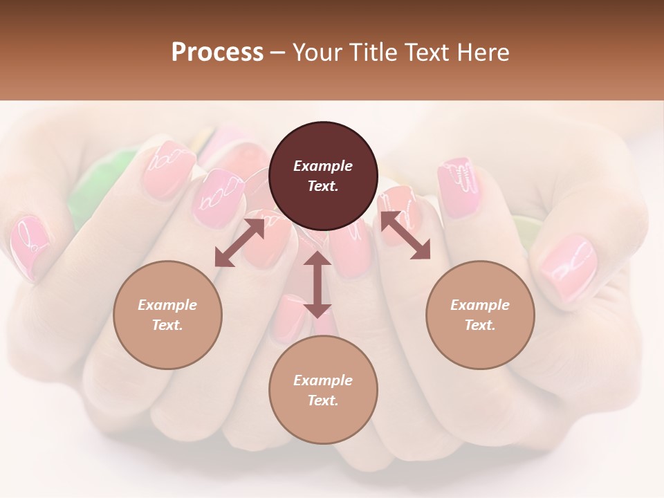 A Woman's Hands With Colorful Nail Polish PowerPoint Template