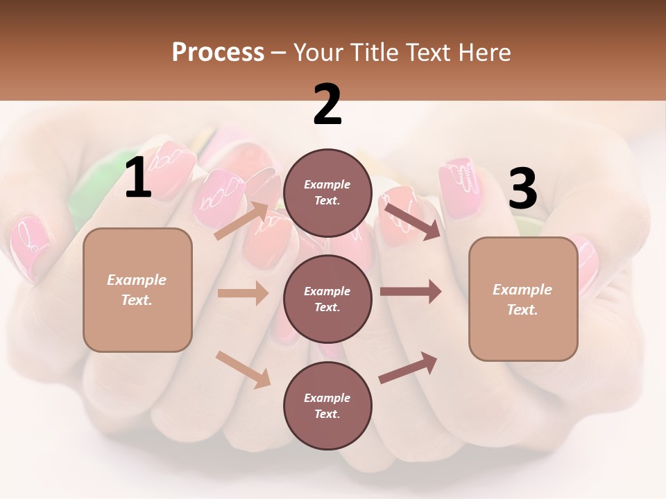 A Woman's Hands With Colorful Nail Polish PowerPoint Template