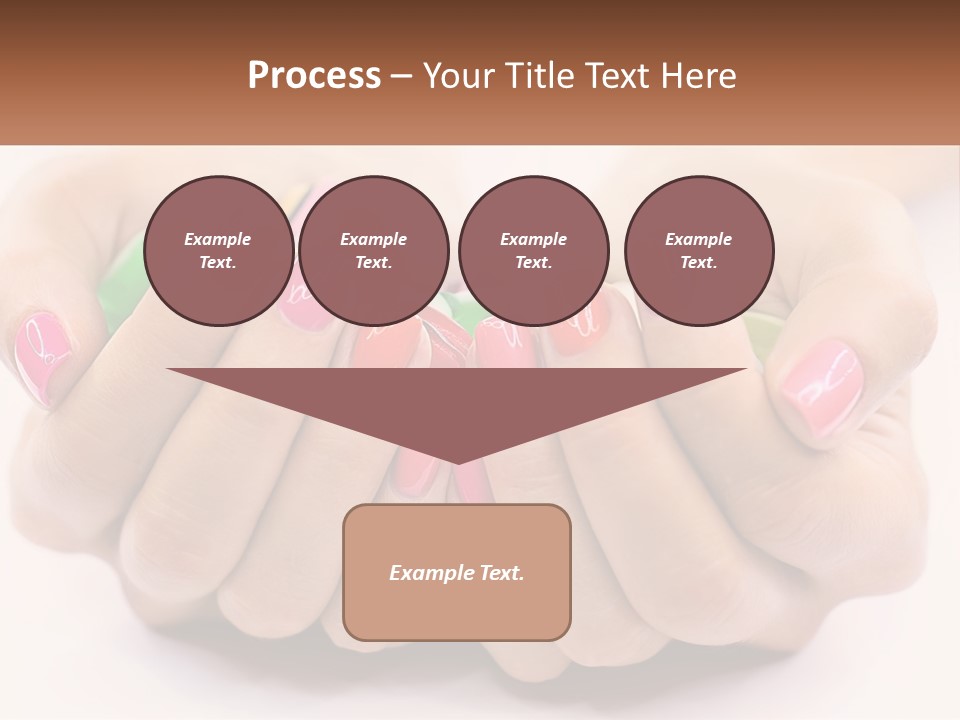A Woman's Hands With Colorful Nail Polish PowerPoint Template