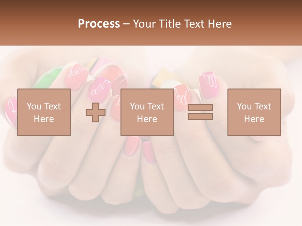 A Woman's Hands With Colorful Nail Polish PowerPoint Template