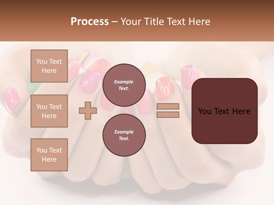 A Woman's Hands With Colorful Nail Polish PowerPoint Template