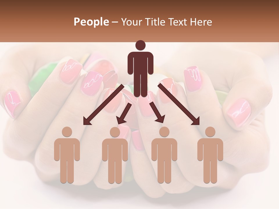 A Woman's Hands With Colorful Nail Polish PowerPoint Template