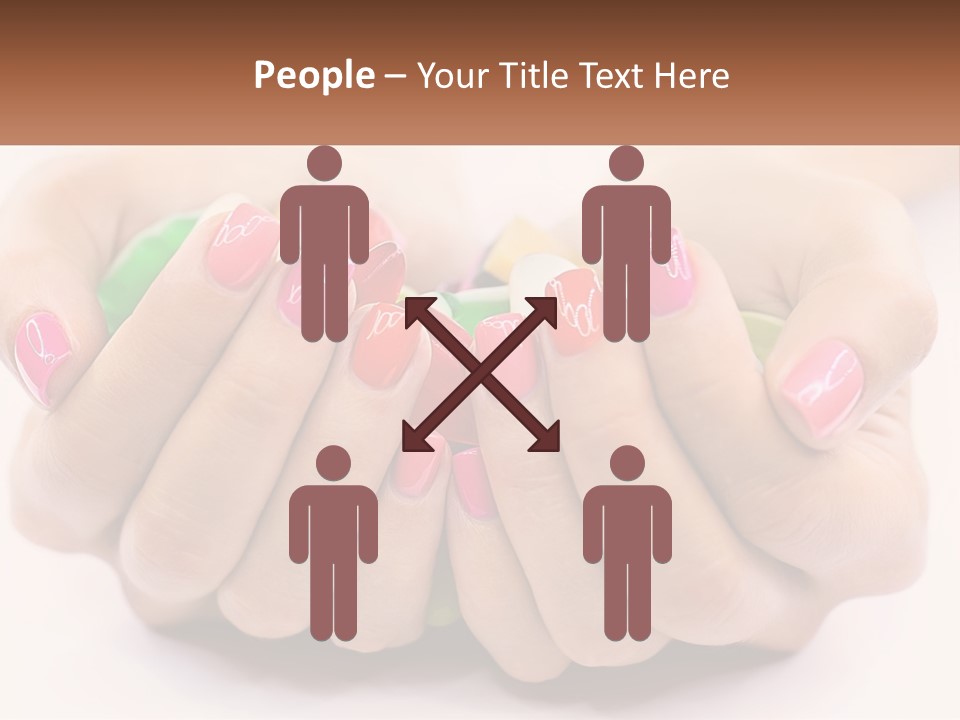 A Woman's Hands With Colorful Nail Polish PowerPoint Template