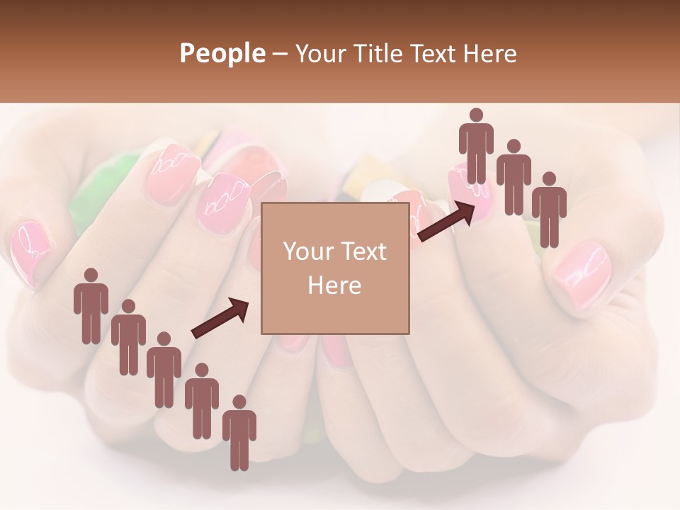 A Woman's Hands With Colorful Nail Polish PowerPoint Template
