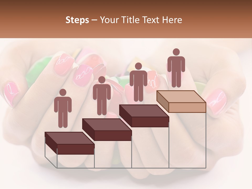 A Woman's Hands With Colorful Nail Polish PowerPoint Template