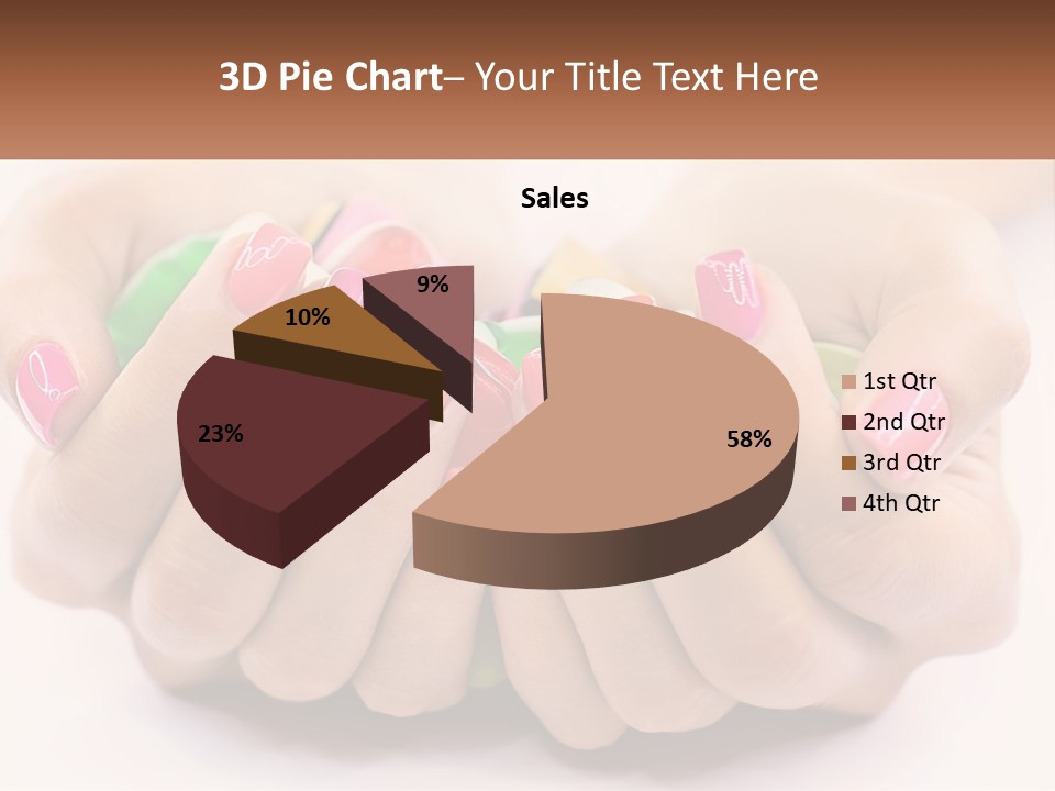 A Woman's Hands With Colorful Nail Polish PowerPoint Template