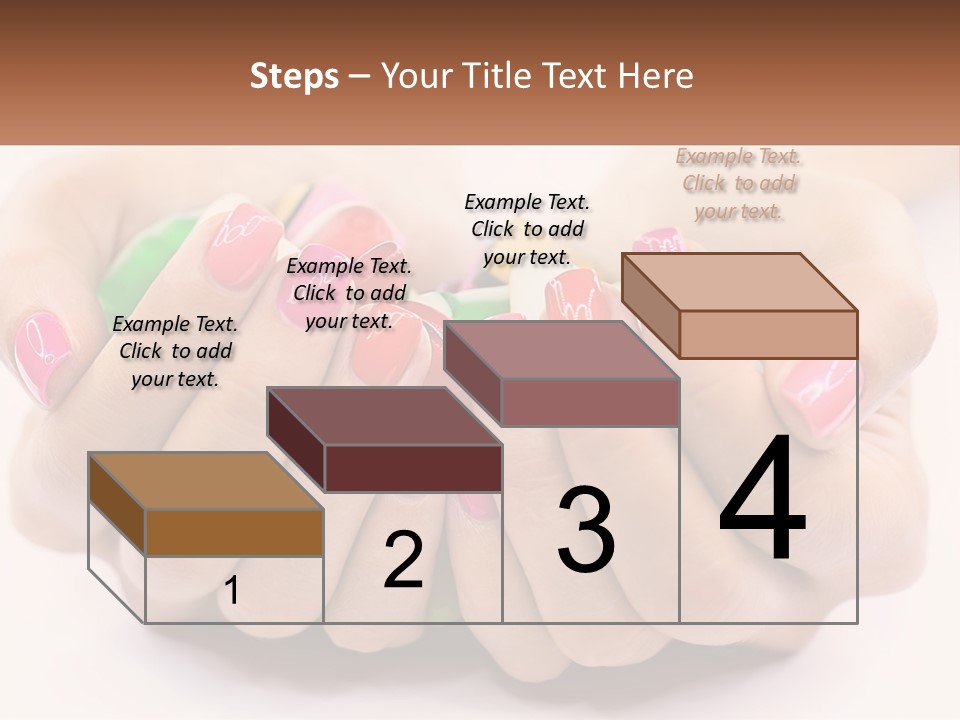 A Woman's Hands With Colorful Nail Polish PowerPoint Template