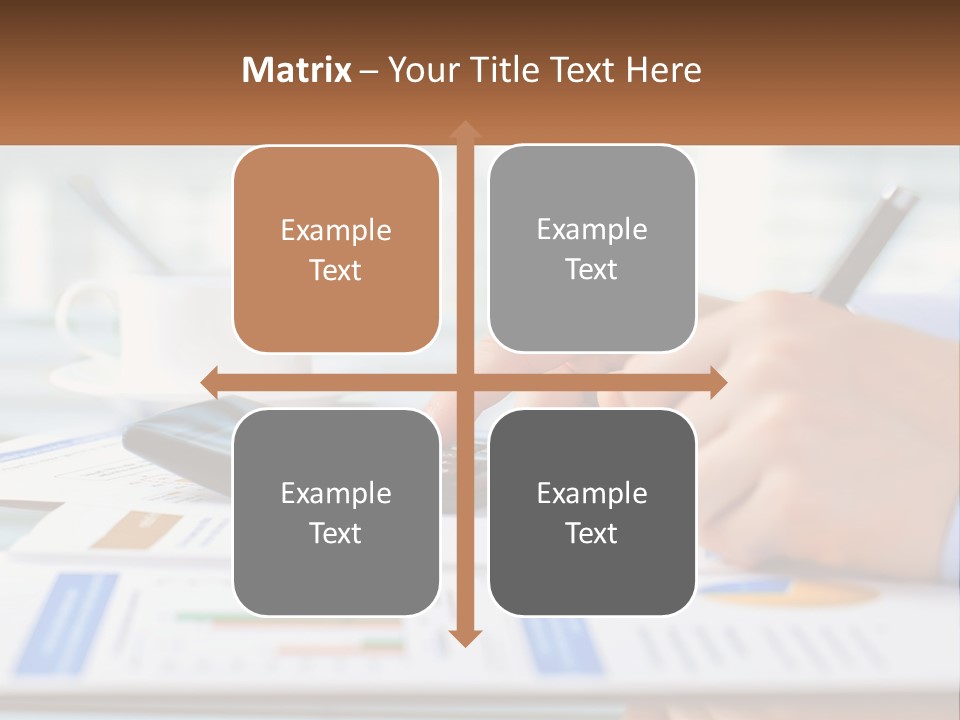 A Person Writing On A Piece Of Paper With A Calculator PowerPoint Template