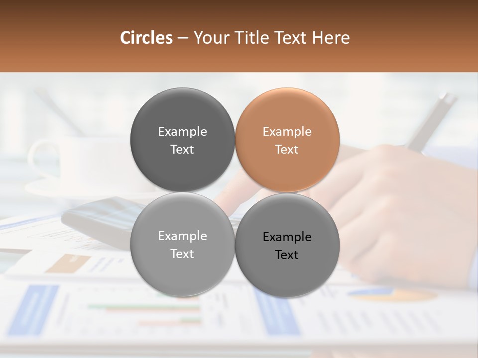 A Person Writing On A Piece Of Paper With A Calculator PowerPoint Template