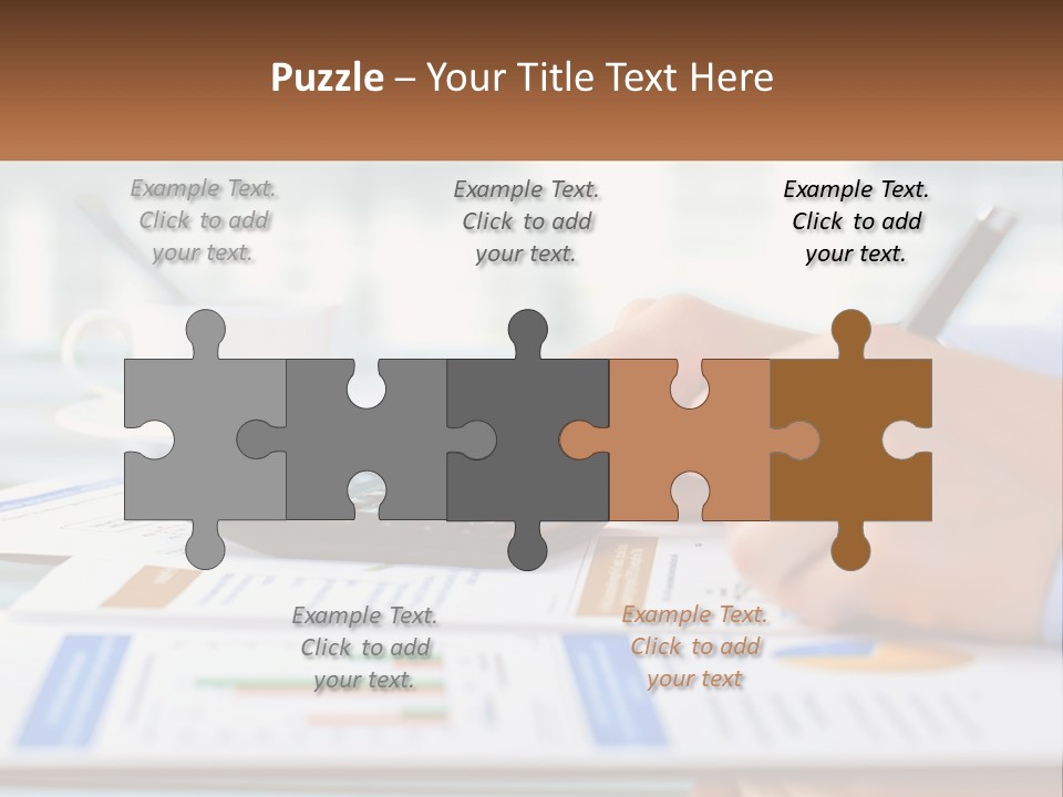 A Person Writing On A Piece Of Paper With A Calculator PowerPoint Template