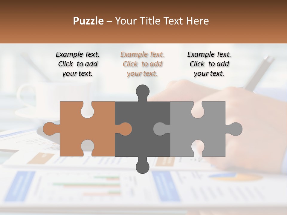 A Person Writing On A Piece Of Paper With A Calculator PowerPoint Template