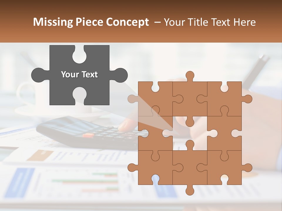 A Person Writing On A Piece Of Paper With A Calculator PowerPoint Template