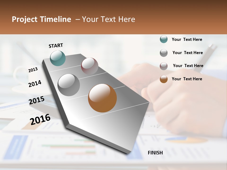 A Person Writing On A Piece Of Paper With A Calculator PowerPoint Template