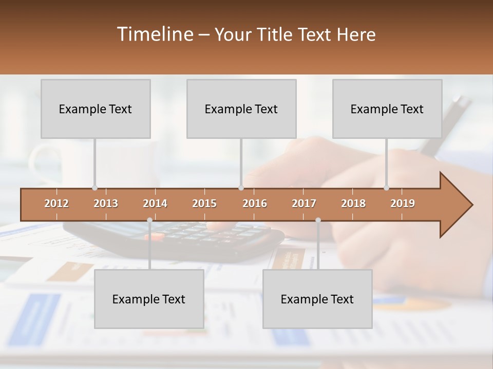 A Person Writing On A Piece Of Paper With A Calculator PowerPoint Template