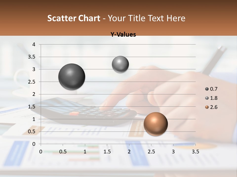 A Person Writing On A Piece Of Paper With A Calculator PowerPoint Template