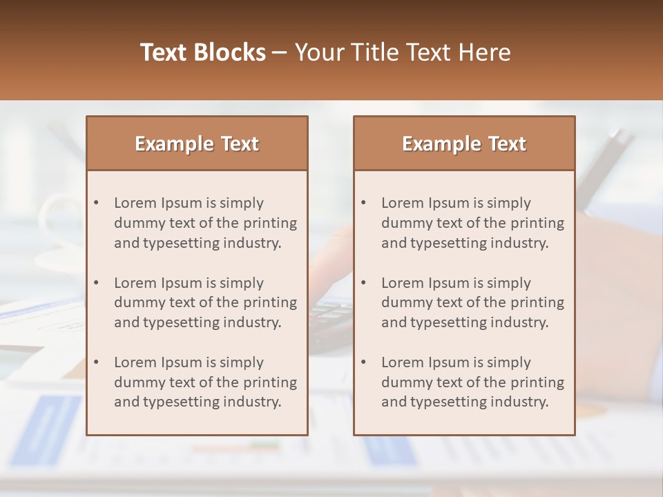 A Person Writing On A Piece Of Paper With A Calculator PowerPoint Template