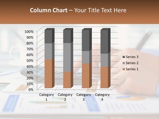 A Person Writing On A Piece Of Paper With A Calculator PowerPoint Template