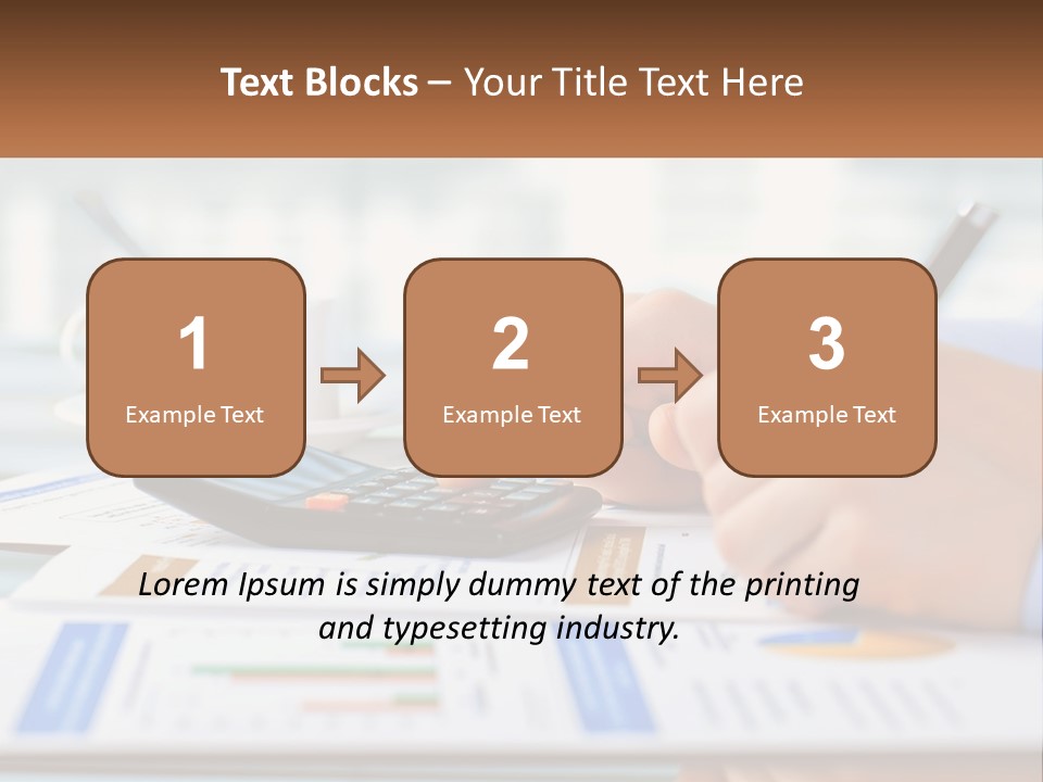 A Person Writing On A Piece Of Paper With A Calculator PowerPoint Template