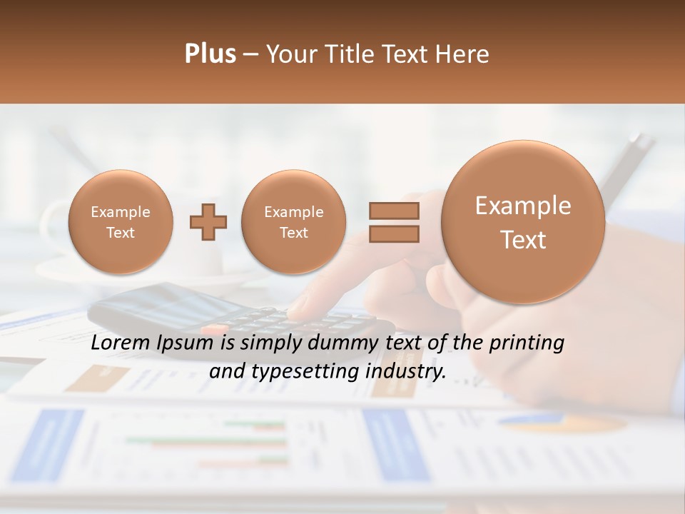 A Person Writing On A Piece Of Paper With A Calculator PowerPoint Template