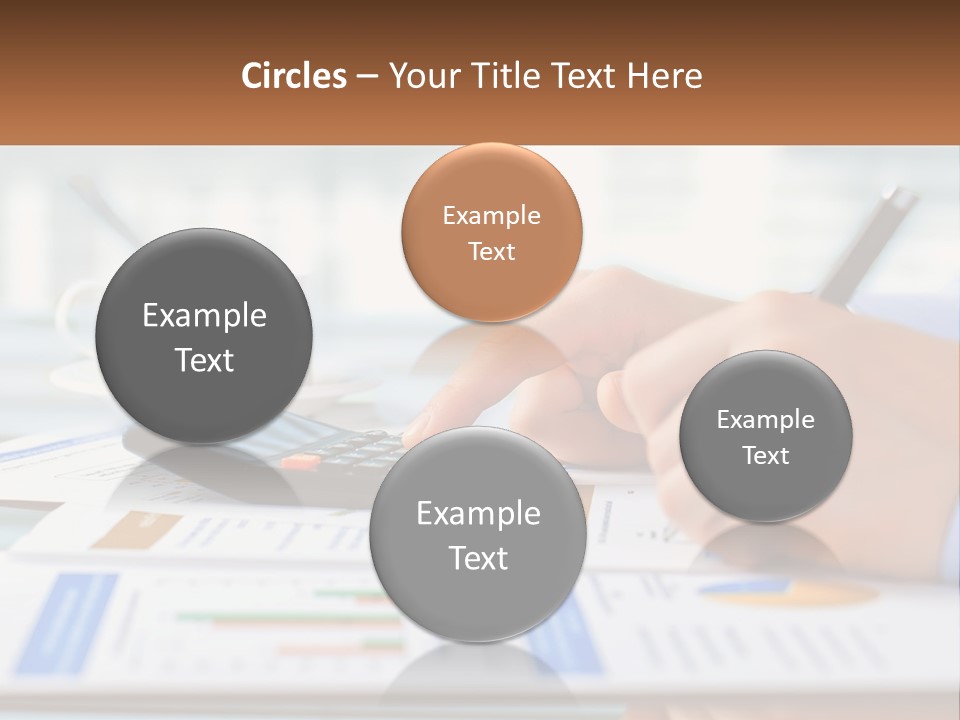 A Person Writing On A Piece Of Paper With A Calculator PowerPoint Template