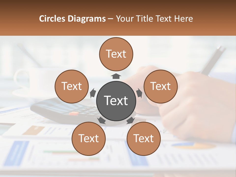 A Person Writing On A Piece Of Paper With A Calculator PowerPoint Template