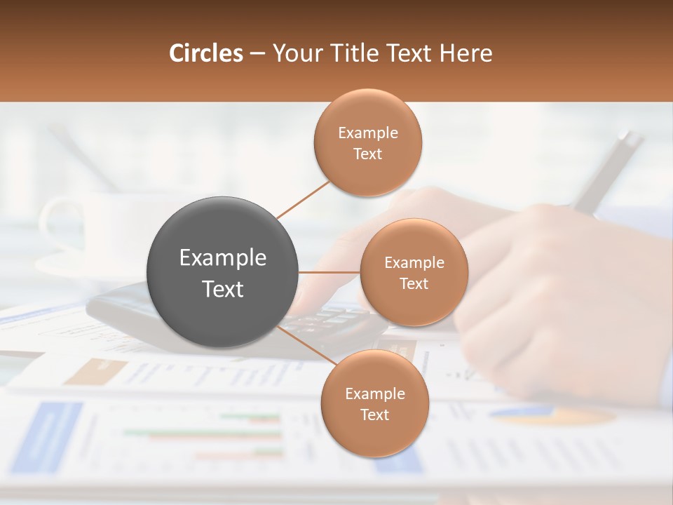 A Person Writing On A Piece Of Paper With A Calculator PowerPoint Template